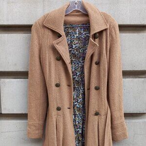 Free People Ladies Faux Camal Hair Double Breasted Coat (XS- S)